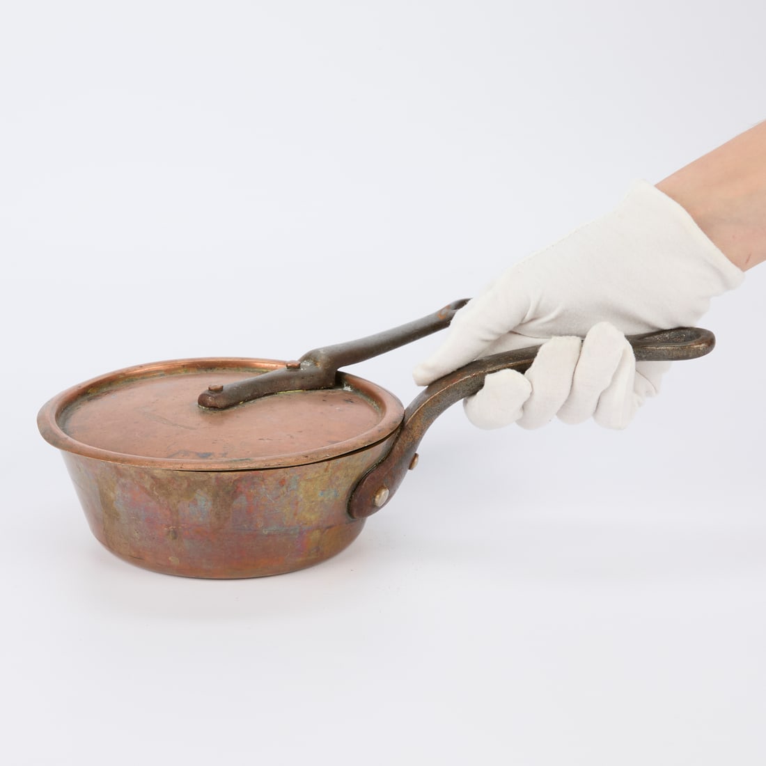 Vintage 7" Splayed Copper Saucepan With Lid (1 of 5)