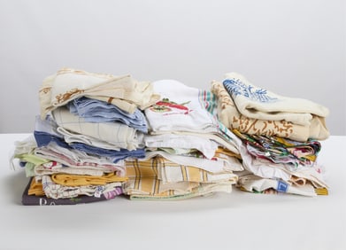 Group of Kitchen Rags, Towels, & Cloth Napkins