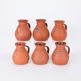 6 Wedgwood Pottery Cambridge Ale Jugs