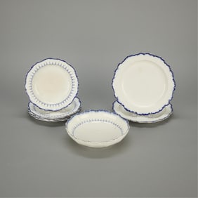 7 Wedgwood Feather Edge Pearlware Dishes