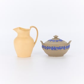 2 Small Wedgwood Vessels - Drabware & Caneware