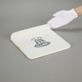 Large Antique English White Ironstone Scale Plate