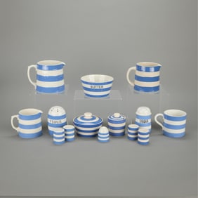 Set 14 T.G. Green English Blue Cornishware Dishes