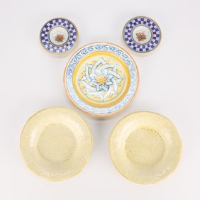 5 Handmade Italian Ceramic Plates and Platters