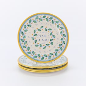 Set of 4 Italian Bottega Gatti Dinner Plates