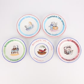 5 Vietri Sul Mare Restaurant Ceramic Plates
