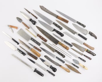 Large Group of Cooking Knives