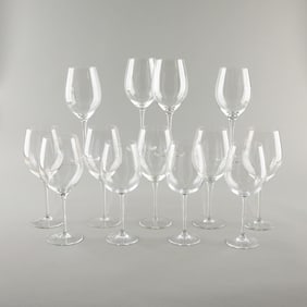 Group of 13 Large Wine Glasses