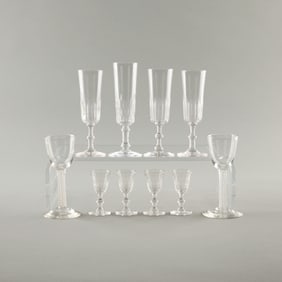 Group of 10 Glass Drinkware Vessels