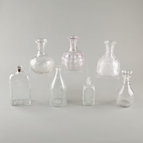 7 Vintage Glass Decanters