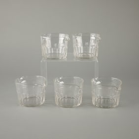 Group of 5 Antique Faceted Glass Wine Rinsers