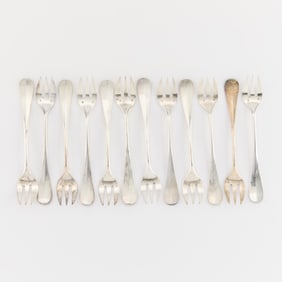 12 Charles Halphen Alfenide Oyster Forks 230.3 g