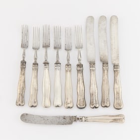 Group 10 Silver Plate Carving Utensils 887.0 g