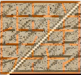 Freddy Munoz "Walden" Linen & Birch 1971: Frederick "Freddy" Munoz (Algerian, 1931-2020). Birch and linen mixed media work titled "Walden," 1971. Signed, titled, and dated along the verso. Provenance: Purchased from the artist, 1985; From