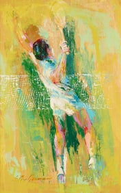 LeRoy Neiman "The Big Serve" Oil Painting