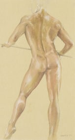 Jack Barkla "Male Figure Backside Sketch" Painting