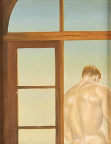 Jack Barkla "Man in Window" Painting 2002
