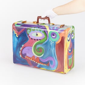 Layl McDill Abstract Painted Suitcase