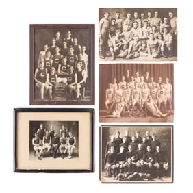 5 Antique Minnesota Youth Sport Photographs
