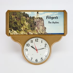 Rare Fitger's Beer Duluth MN Motion Light Clock