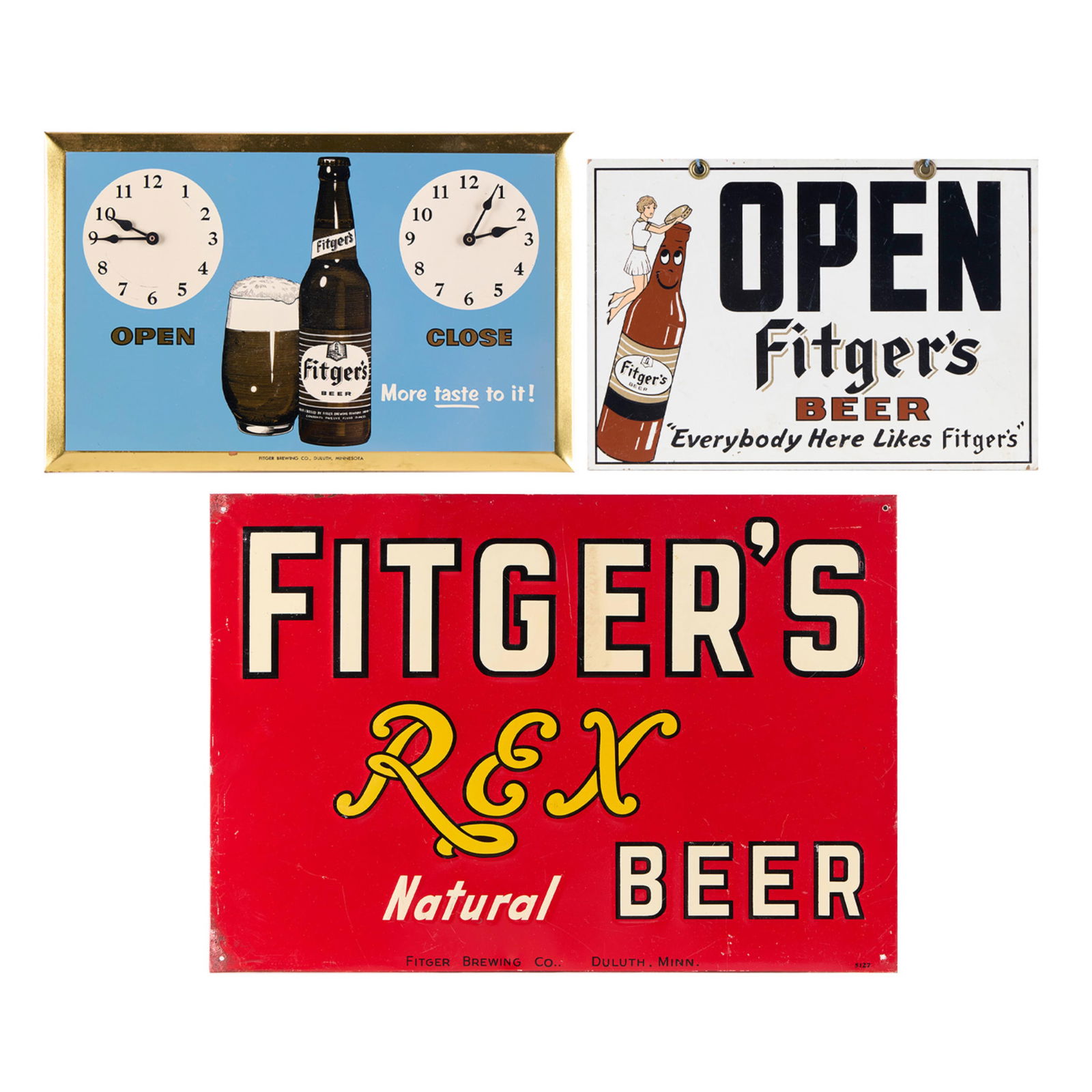3 Vintage Fitger's Brewing Co. Duluth MN Ad Signs (1 of 7)