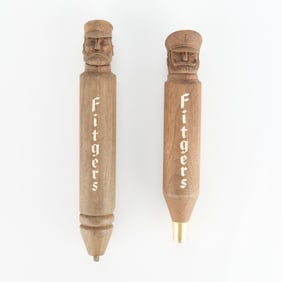2 Fitger's Brewing Co. Carved Wood Keg Tap Handles