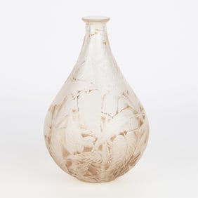 Rene Lalique "Sauge" Glass Vase - Drilled