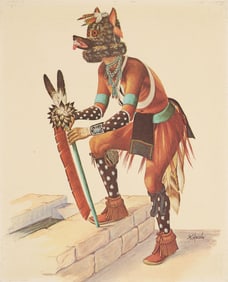 Peter Shelton Jr. Katsina Dancer Lithograph