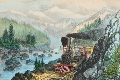 Currier & Ives "Route to California" Train Print
