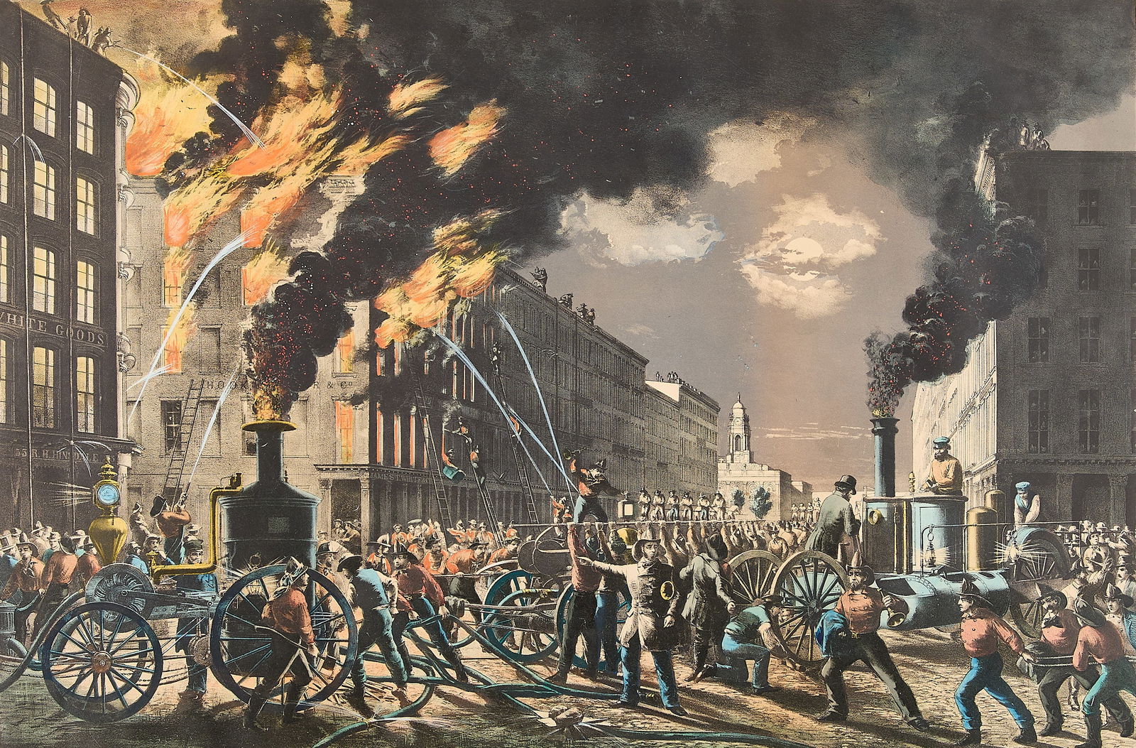 Currier & Ives "The Life of a Fireman" Print 1861 (1 of 4)