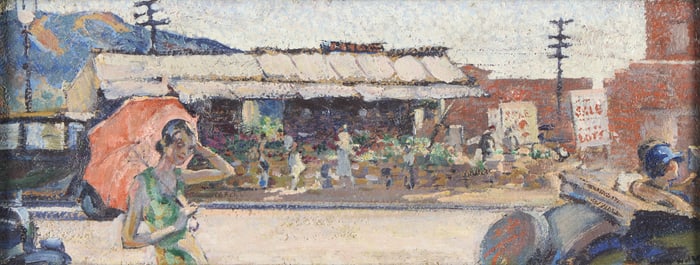 Impressionist Los Angeles Fruit Stand Painting