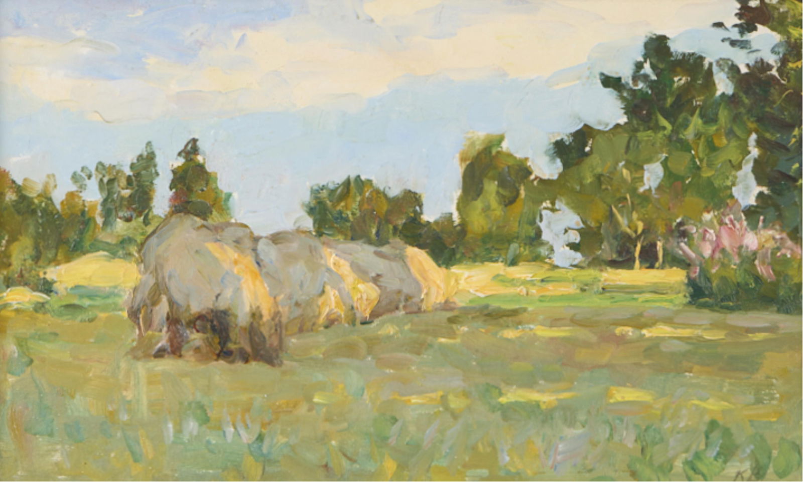 Konstantin Vysotsky Landscape with Hay Painting (1 of 5)