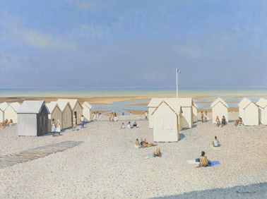 Jacques Durand-Henriot "Cabines a Cayeaux" Seascape