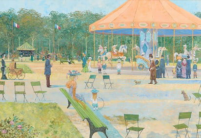 John Morris French Carousel Painting 1904