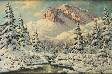 Laszlo Neogrady "Winter Grandeur" Oil Painting