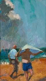 Tim Tozer Sunbathers Painting 2002