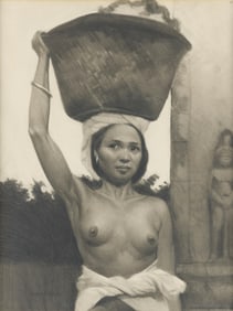 Charcoal Sketch of Balinese Woman