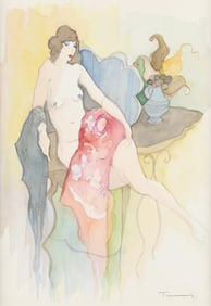 Itzchak Tarkay "Andrea Ver. #27" Mixed Media 1999