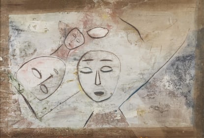 Jamali "Man & His Mask" Fresco Painting