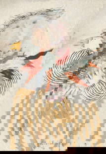 Boulanger "Pajaro en Mano" Collage 2008: Graciela Rodo-Boulanger (Bolivian, b. 1935). Collage titled "Pajaro en Mano (Bird in Hand)" 2008. Signed and dated along the lower right; titled along the verso.Sight; height: 9 1/2 in x wid