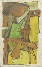 Angel Botello "Juan a Caballo" Linocut