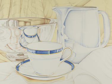 Jeanette Pasin Sloan "Cup with Blue Rim" Litho