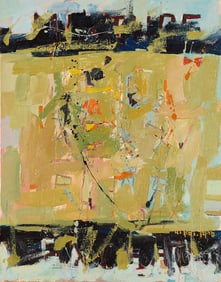 Yi Kai "Mixture with Words" Painting 1996