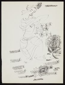 Irene Pereira Figure with Stars Ink Drawing