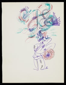 Irene Pereira Figural Drawing with Headdress