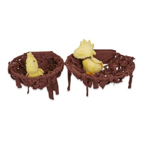 2 Large 25" Plush Woodstock Dolls in Nests