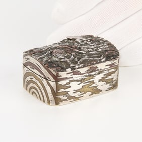 Small Japanese Mixed Metal Faux Wood Box