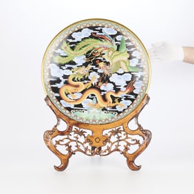 Large 20" Japanese Cloisonne Charger