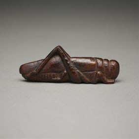 Antique Japanese Carved Grasshopper Netsuke