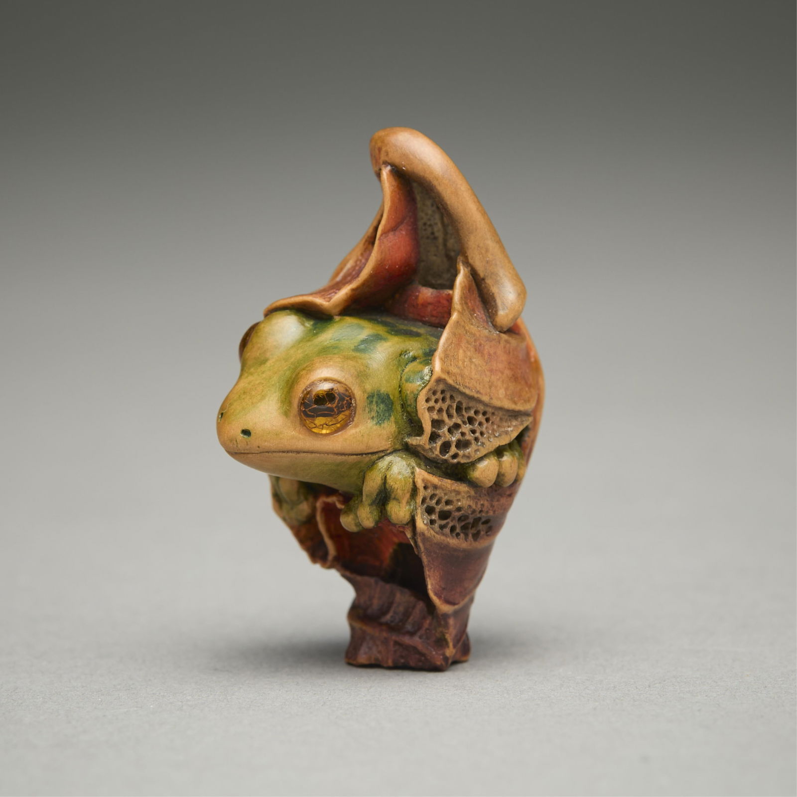 David Carlin "Tree Frog" Boxwood Ojime (1 of 7)